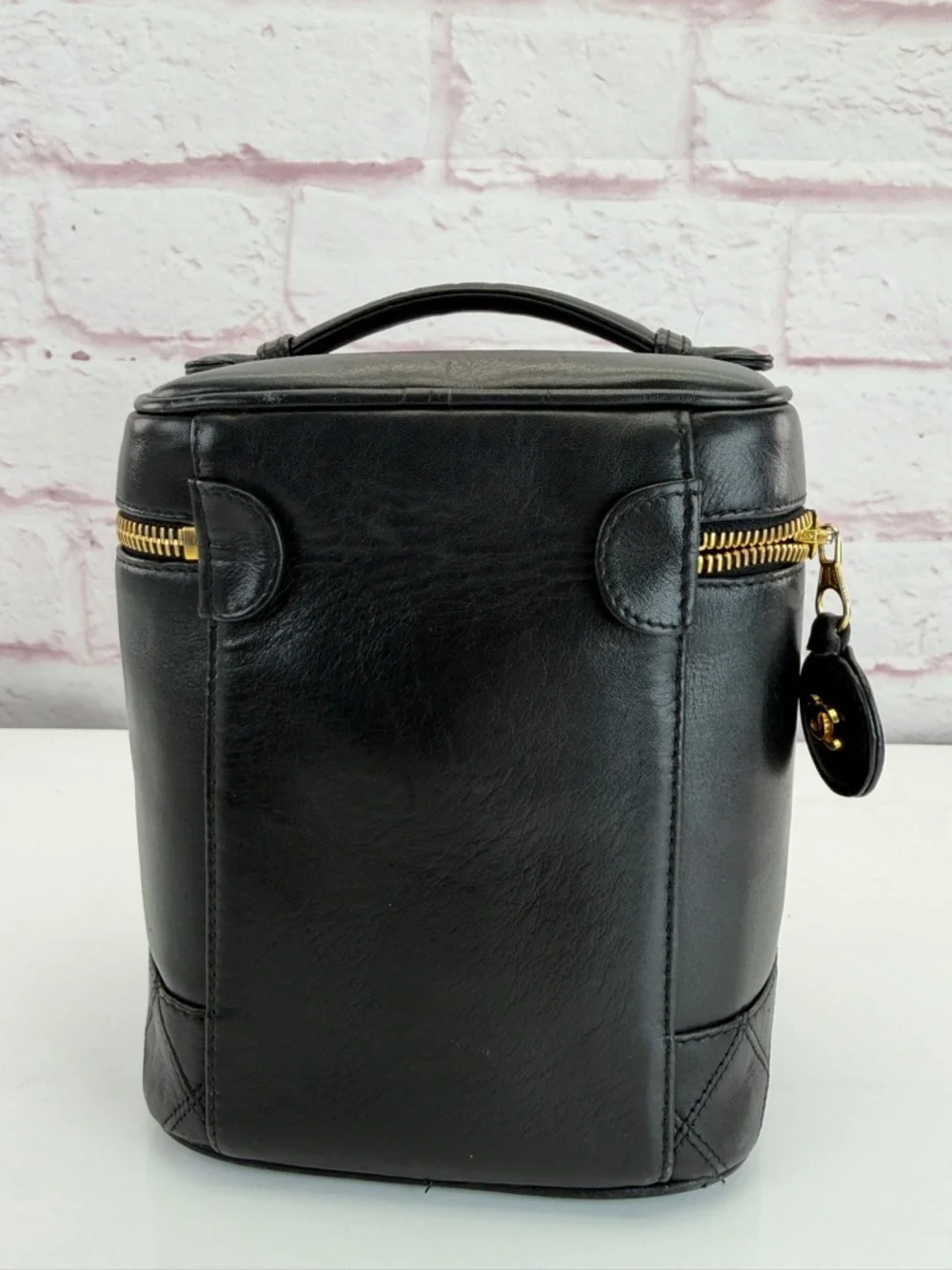 Chanel Lambskin Vanity Cosmetic Bag Black
